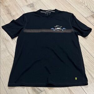 Smartwool Black Short-Sleeve Tee with Mountain Cabin Stripe